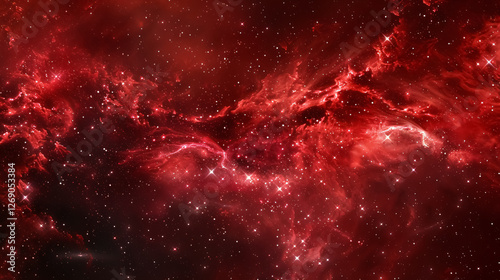 Fototapeta Naklejka Na Ścianę i Meble -  Abstract background featuring a red space nebula.