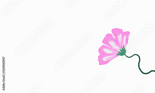 Fototapeta Naklejka Na Ścianę i Meble -  watercolor  paint  one of  pink cosmos flower