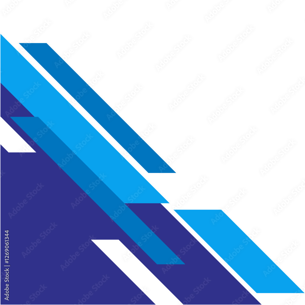 Blue Parallelogram Modern Corner Vector Blue Parallelogram Modern Corner Vector