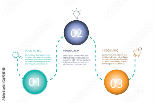Infographic template vector element, 3steps proses, vector illustration.