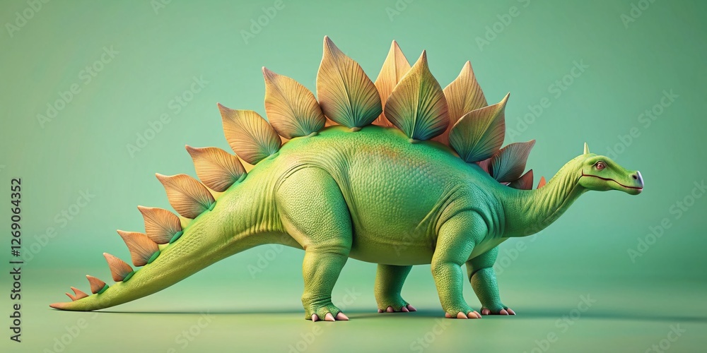 Fototapeta premium Minimalist Stegosaurus Dinosaur Silhouette, Prehistoric Reptile, Jurassic Era, Ancient Creature, Paleontological Illustration