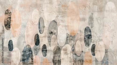 Abstract art with soft pastel colors. The shapes are organic and fluid, creating a sense of movement and energy.