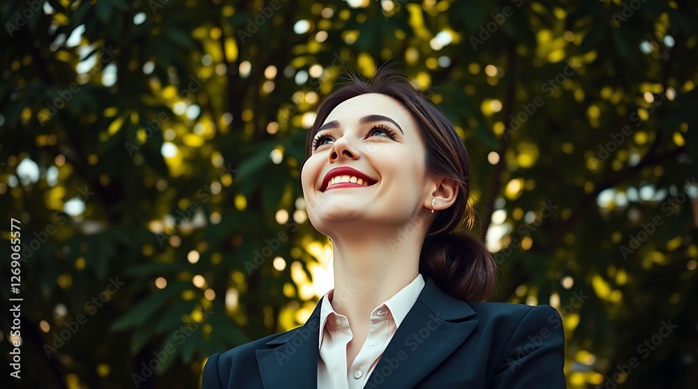 Portrait of a Young Businesswoman in a Park Wearing a Professional Suit and Smiling, career woman, professional attire, business attire
Portrait of a Young Businesswoman in a Park Wearing a Professional Suit and Smiling, career woman, professional attire, business attire