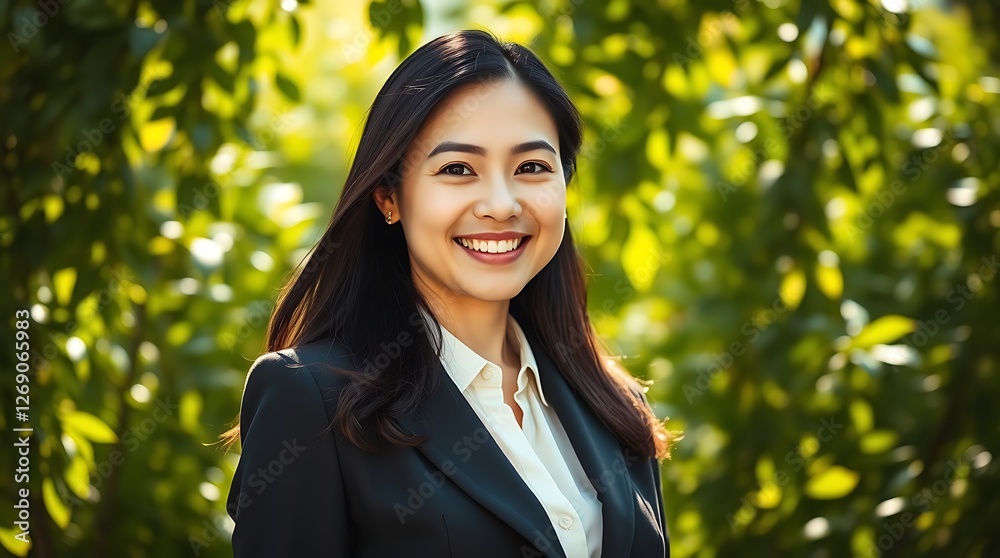 Portrait of a Young Businesswoman in a Park Wearing a Professional Suit and Smiling, career woman, professional attire, business attire
Portrait of a Young Businesswoman in a Park Wearing a Professional Suit and Smiling, career woman, professional attire, business attire