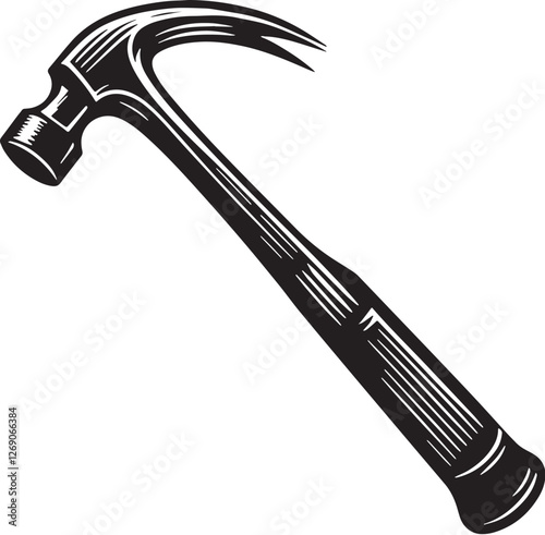 Black Color Crowbar Silhouette Vector Illustration design, Solid White Background