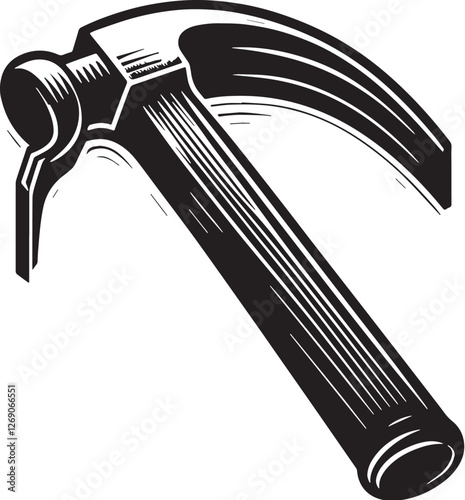 Black Color Crowbar Silhouette Vector Illustration design, Solid White Background