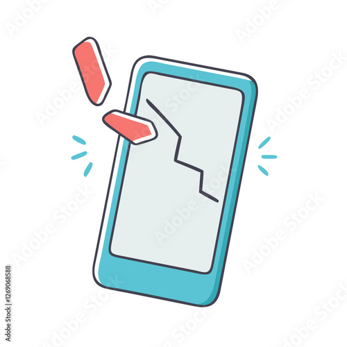 broken phone icon, broken phone vector illustration-simple illustration of broken phone, perfect for broken phone logos and icons