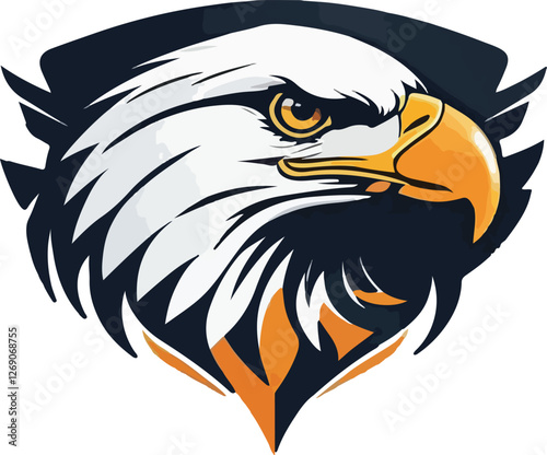 Eagle Illustration vector design, Eagle logo, icon Design, Colorful Eagle Head vector design