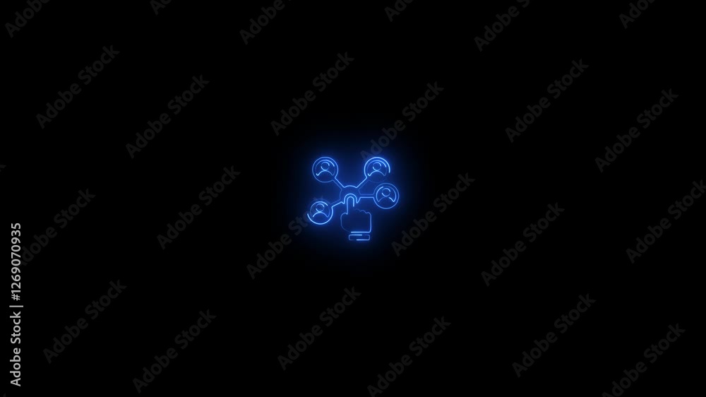 Animation of fast People network icon. digital interface connection and animation on black background. social network, symbol, business and digital interface concept digitally neon network .