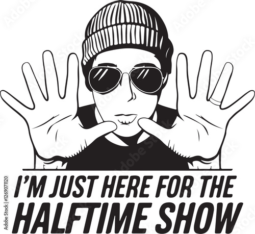 I'm just here for the halftime show, American football T shirt design, Rugby T shirt design