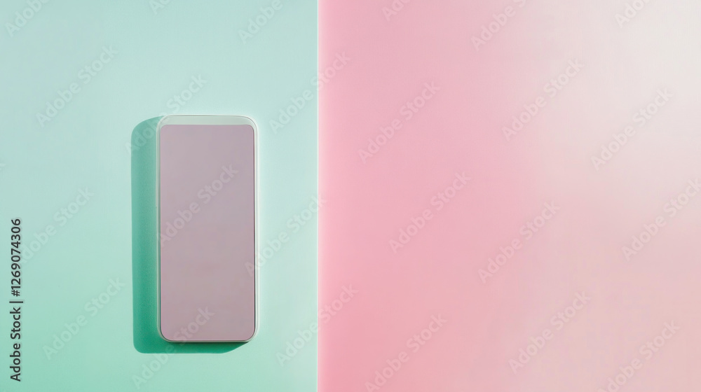 Blank Smartphone on Pastel Backgrounds