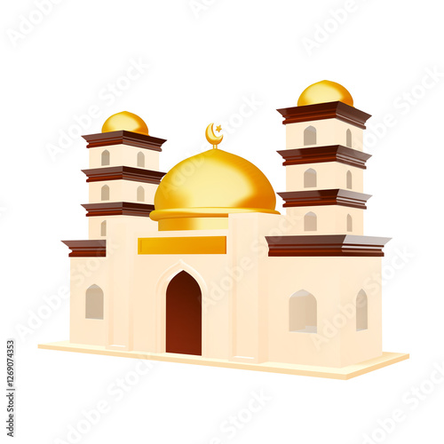 3D Illustration of a Mosque