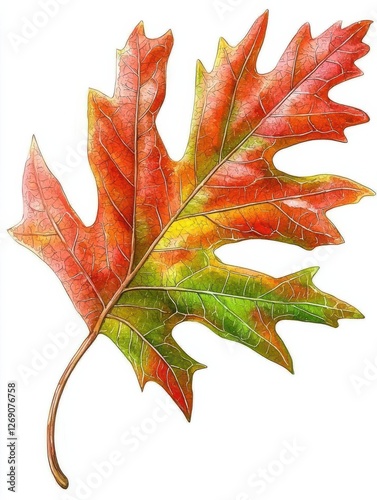 A vibrant autumn leaf showcasing beautiful colors in nature.