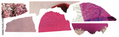 Wallpaper Mural Set of torn pieces of magazine. Textured scraps of paper for collage. Torontodigital.ca