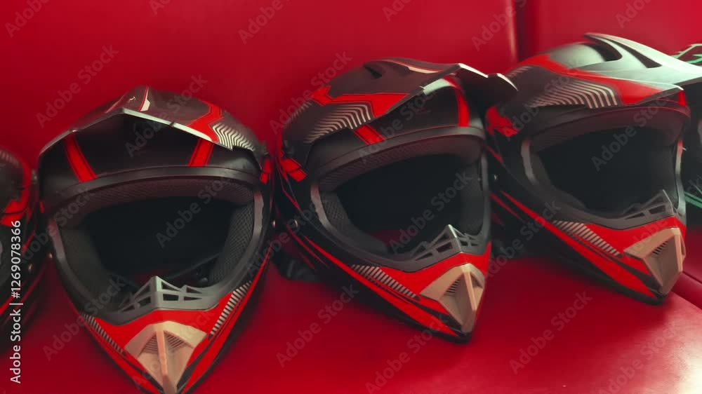 A unique helmets for go karting racing in the modern indoor racing track