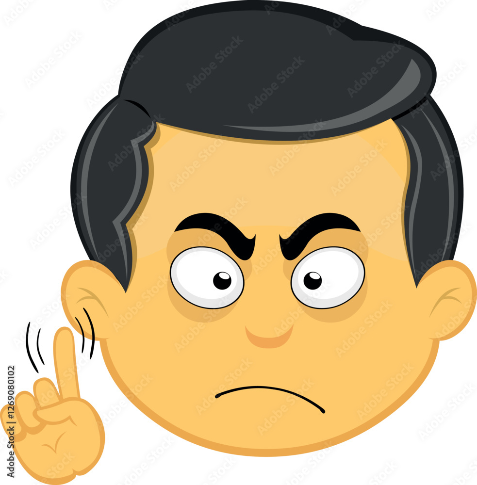 Fototapeta premium vector illustration yellow emoji character male, saying no with a hand gesture