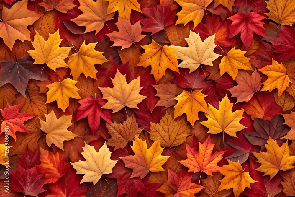 Vivid Tapestry of Autumn Leaves Creating a Multicolored Forest Floor in Nature's Splendor Vivid Tapestry of Autumn Leaves Creating a Multicolored Forest Floor in Nature's Splendor