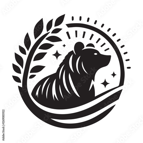 bear logo black silhouette vector illustration