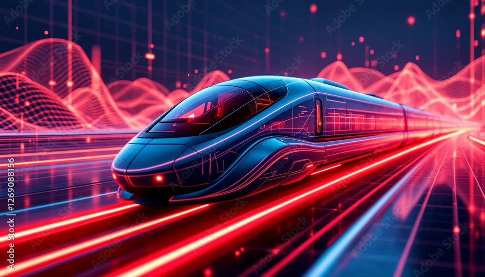 Fototapeta premium train glow line speed race energy futuristic background