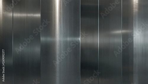 a metal wall with a lot of vertical lines