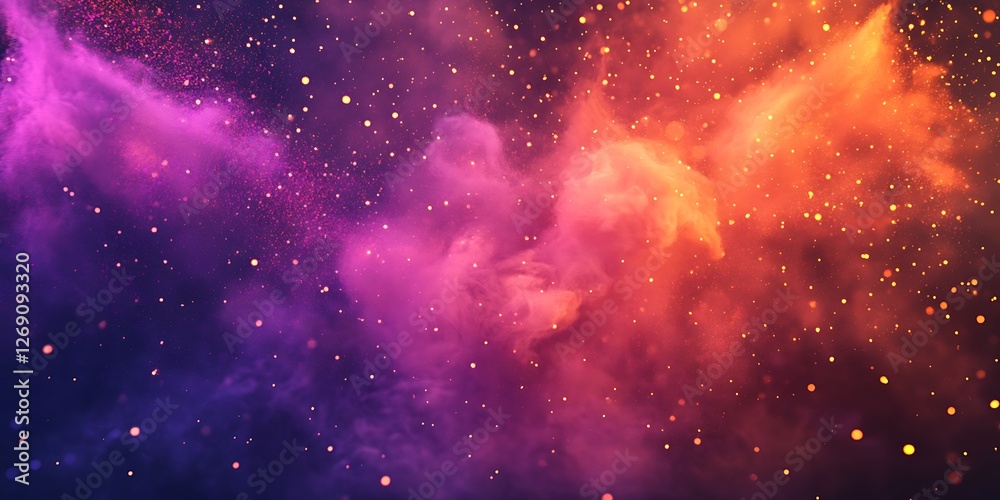 Fototapeta premium Colorful powder explosion on black background. Colored cloud. Colorful dust explode. Paint Holi.