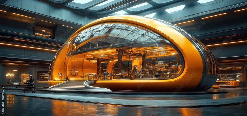 A futuristic factory with robots assembling advanced tech, glowing conveyor belts, high-tech machinery, and floating digital screens showing production stats. A futuristic factory with robots assembling advanced tech, glowing conveyor belts, high-tech machinery, and floating digital screens showing production stats.
