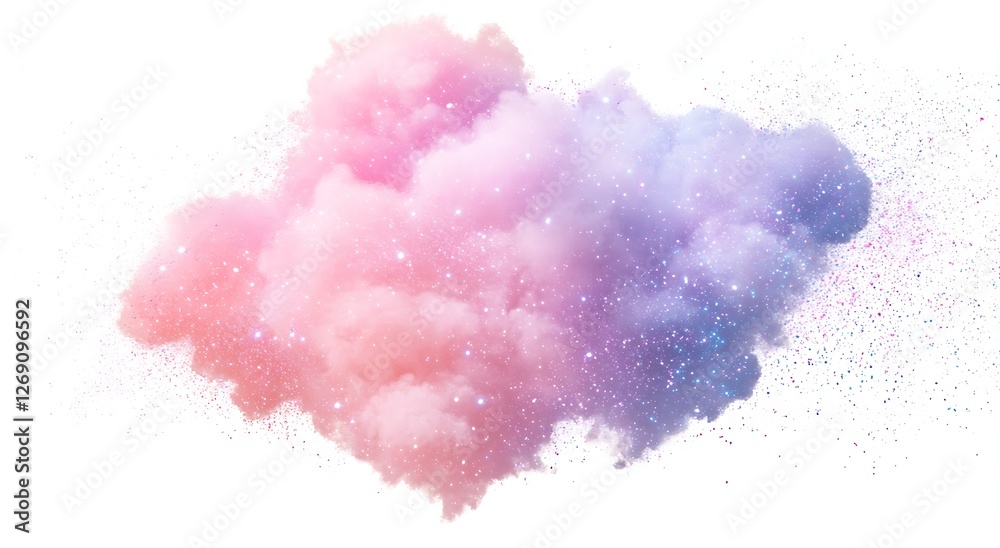 Obraz premium Explosion of colored powder, isolated on white background