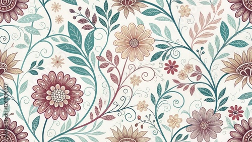 Wallpaper Mural Elegant Organic Patterns: Delicate Line Art Backdrop - High-Resolution Stock Photo Torontodigital.ca