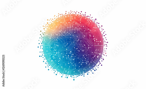 Vector illustration of digital data technology