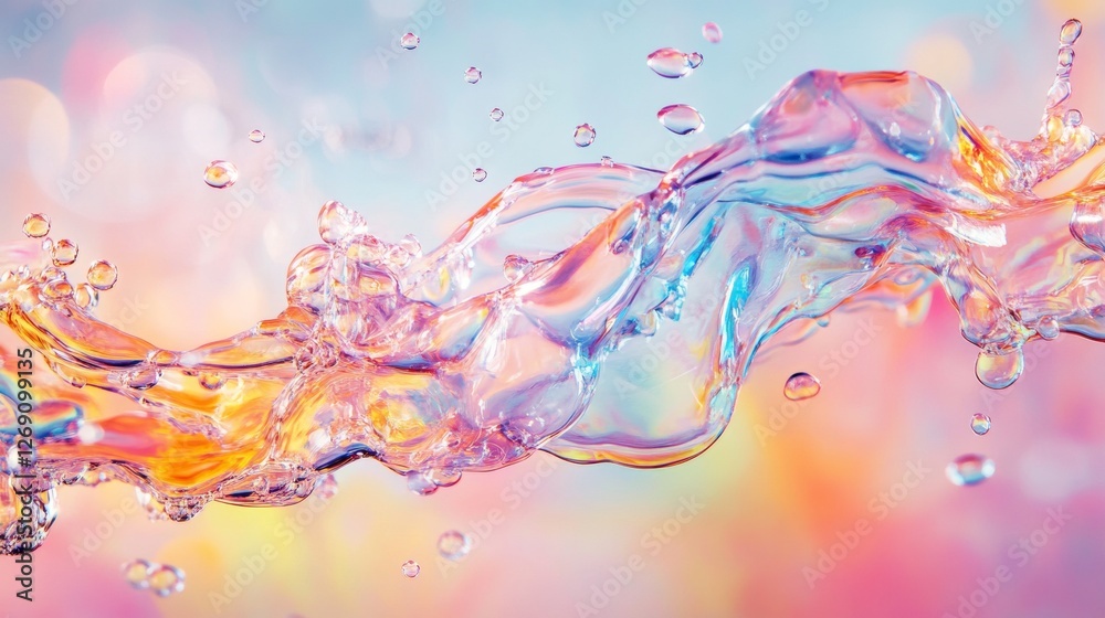 Fototapeta premium Colorful liquid splash in dynamic motion