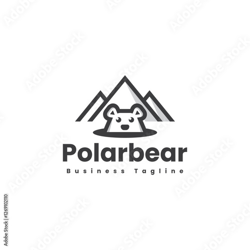 iceberg polar bear logo vector