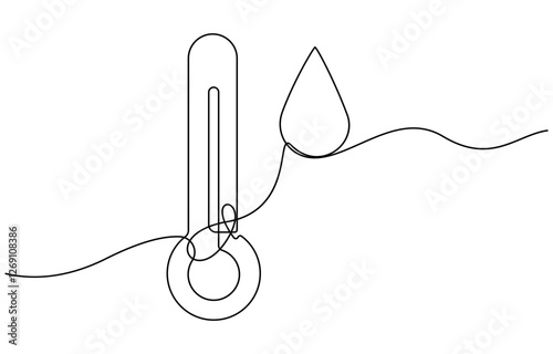 Continuous one line Thermometer showing high temperature