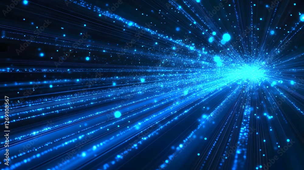 Fototapeta premium blue abstract technology vector background, speed connection network technology concept, futuristic cyberspace background