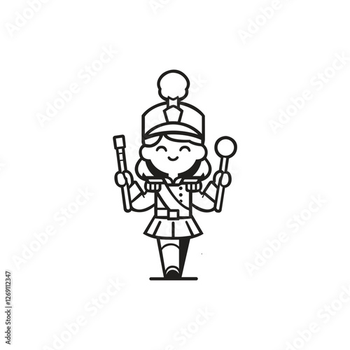 majorette for marching band logo template