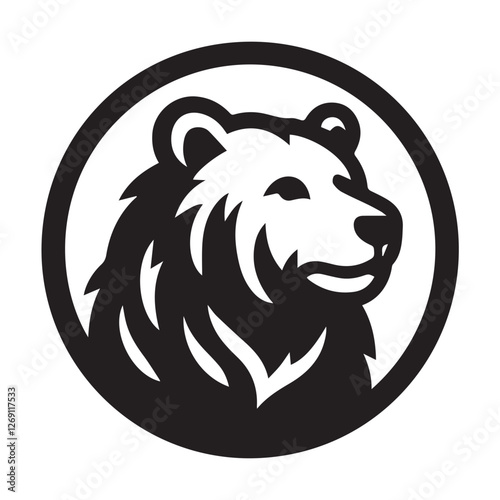 bear icon logo black silhouette vector illustration