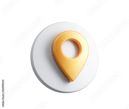 Free Download 3D Golden map pin icon, symbolizing location, navigation, and geolocation on maps. 3d illustration - GFXLoad