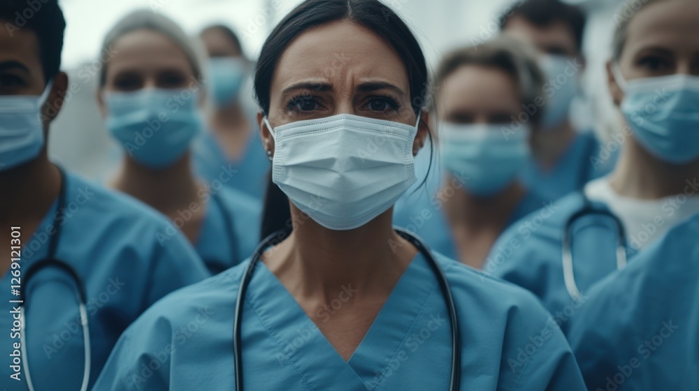 group of healthcare workers wearing masks group of healthcare workers wearing masks