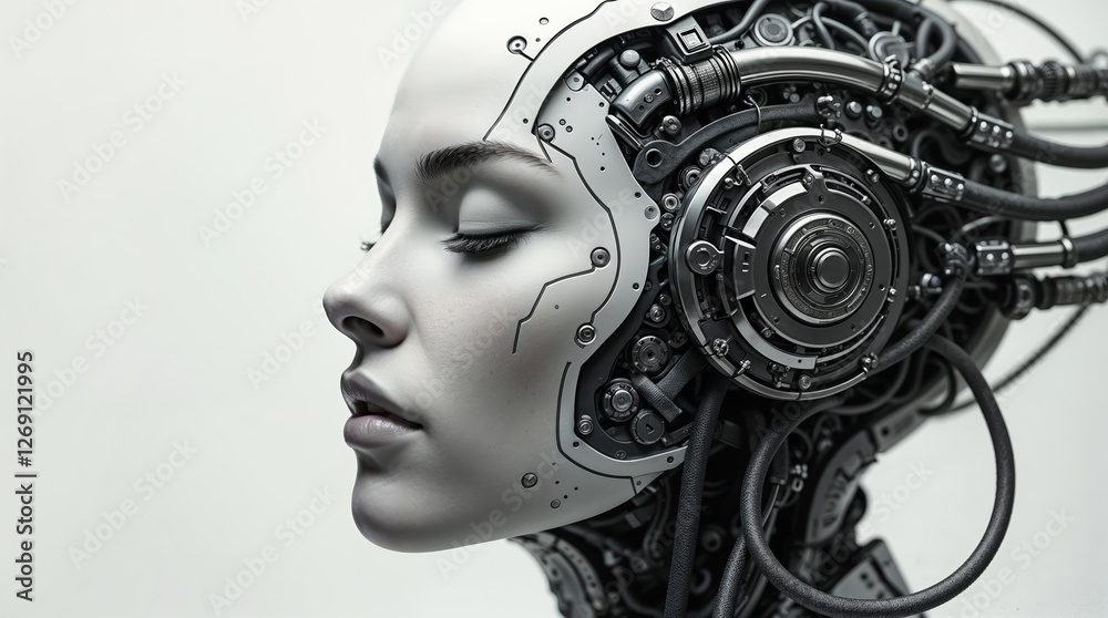 portrait of a robot woman portrait of a robot woman