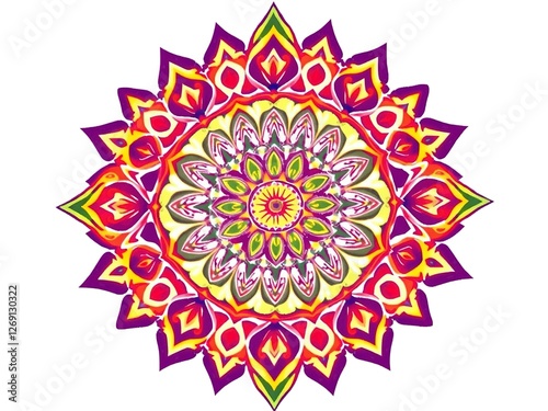 Kaleidoscopic Mandala Backdrop: A Symphony of Shapes and Hues
