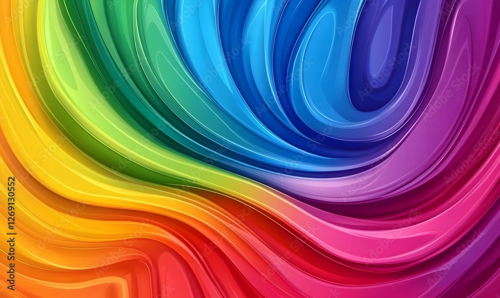 Rainbow Background Illustration with Wavy Lines and Vibrant Colors Rainbow Background Illustration with Wavy Lines and Vibrant Colors