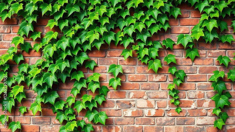 Living Tapestry of Green: Ivy on Brick Living Tapestry of Green: Ivy on Brick