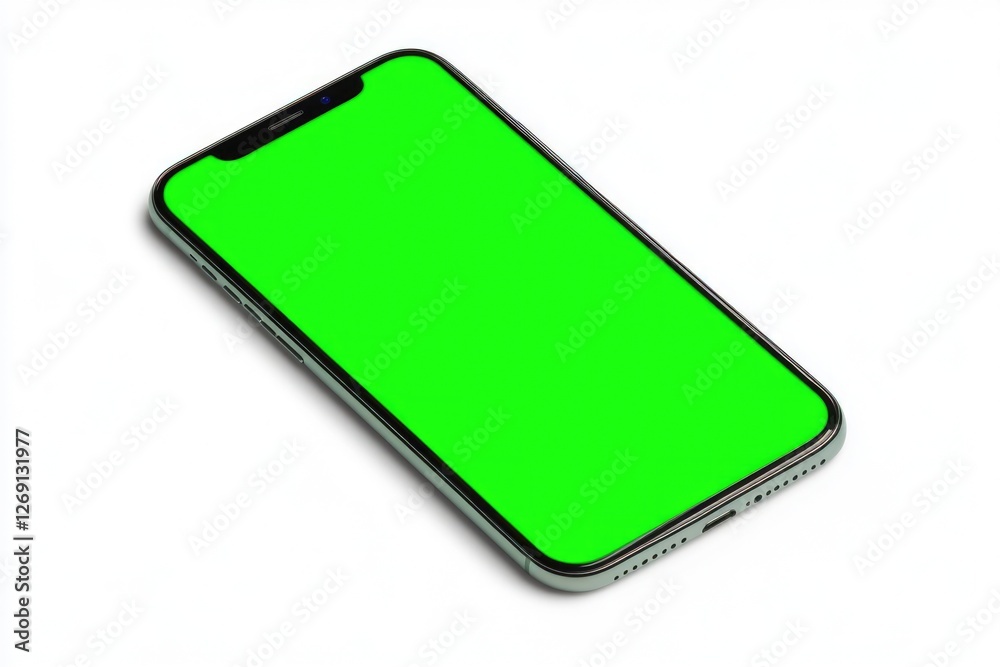 Top Down View of Green Screen Smartphone Mockup Top Down View of Green Screen Smartphone Mockup