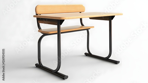 modern school desk with attached chair photo