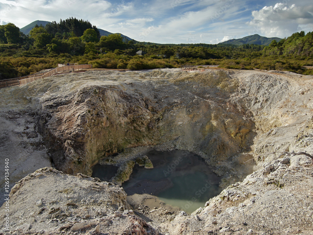 Geothermal volcanic landscape in New Zealand Geothermal volcanic landscape in New Zealand