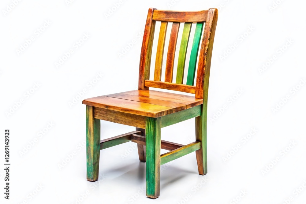 Rustic Wooden Chair Isolated on White, Perfect for Interior Design & Minimalist Decor Rustic Wooden Chair Isolated on White, Perfect for Interior Design & Minimalist Decor