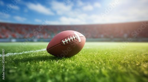 Close-up of a Football on Artificial Grass Field