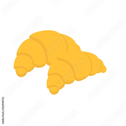 Two croissants isolated on white background
