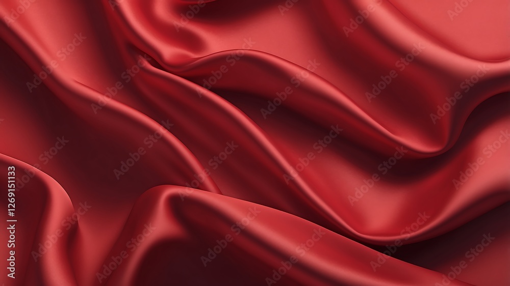 Fototapeta premium Red silk or satin. Abstract background.