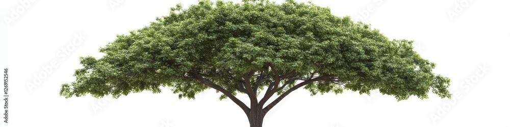 A tree with vibrant green leaves against a clean white background A tree with vibrant green leaves against a clean white background