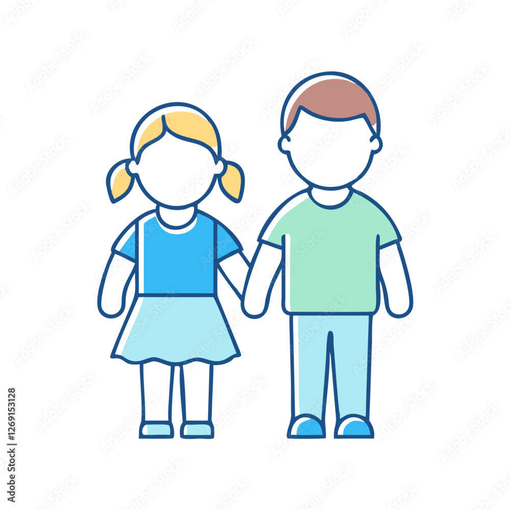 siblings icon, siblings vector illustration-simple illustration of siblings, perfect for siblings logos and icons